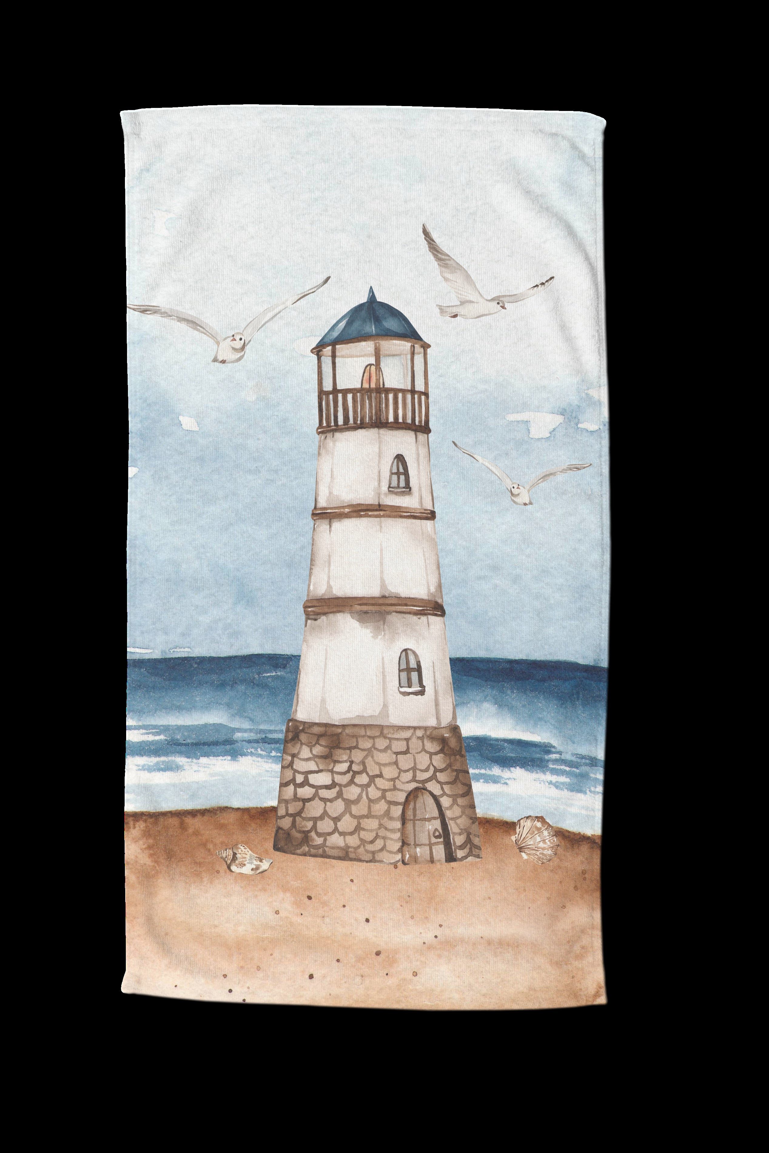 good morning Strandtuch Strandtuch 100x180 cm Frottee Berlin maritim / Leuchtturm blau, Frottee (Spar Set, 1-St), 1 x Strandtuch Good Morning 100x180 cm blau