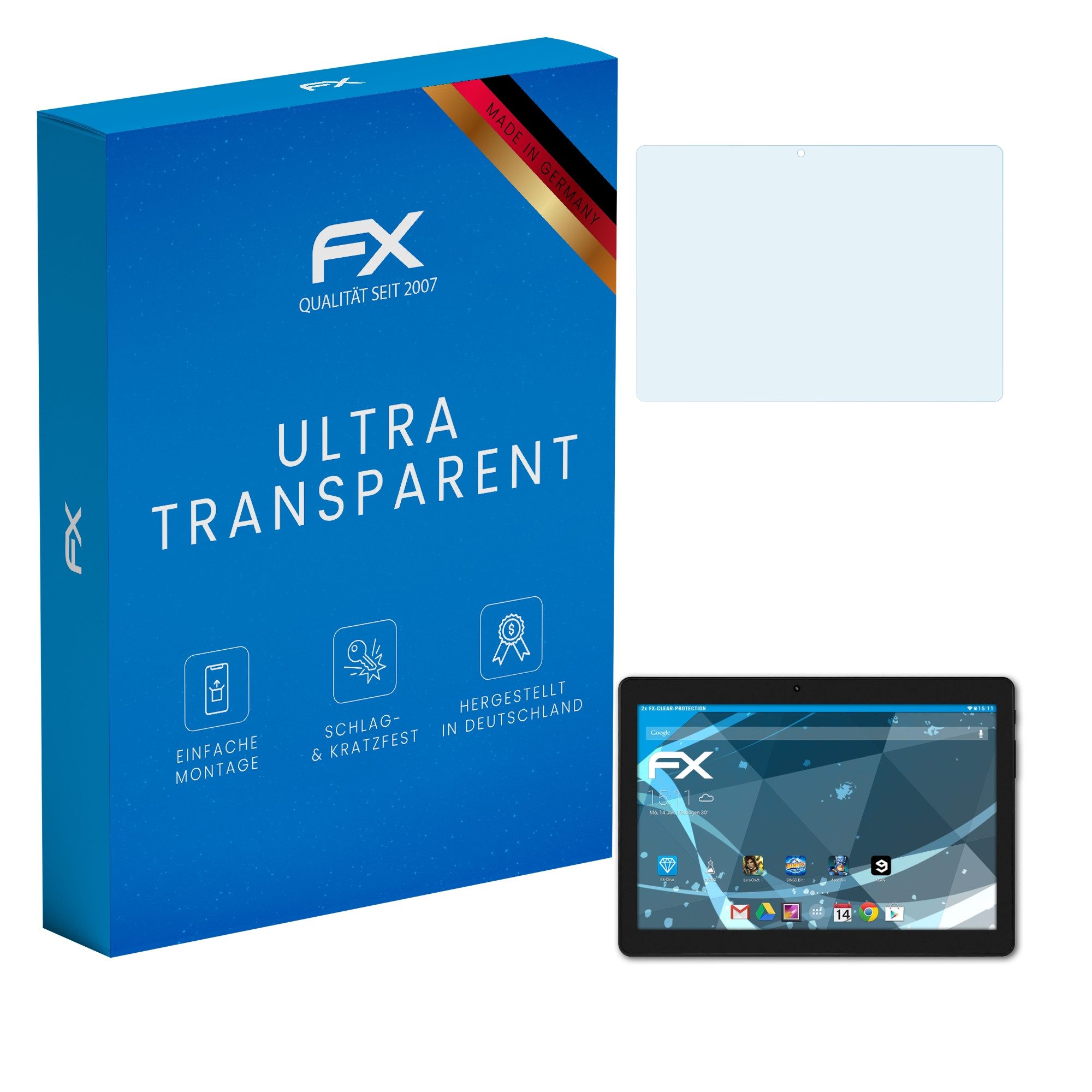 atFoliX Schutzfolie Displayschutz für Prestigio Grace 3101 4G, (2 Folien), Ultraklar und hartbeschichtet