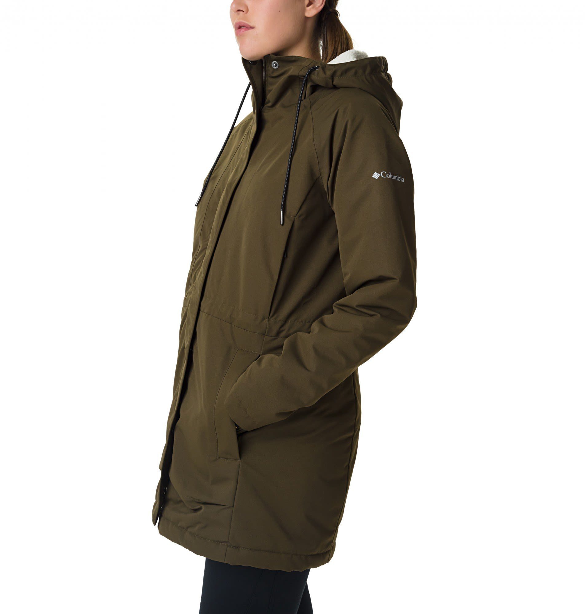 Columbia Anorak Columbia South Olive Canyon Sherpa Lined Green W Damen Jacket