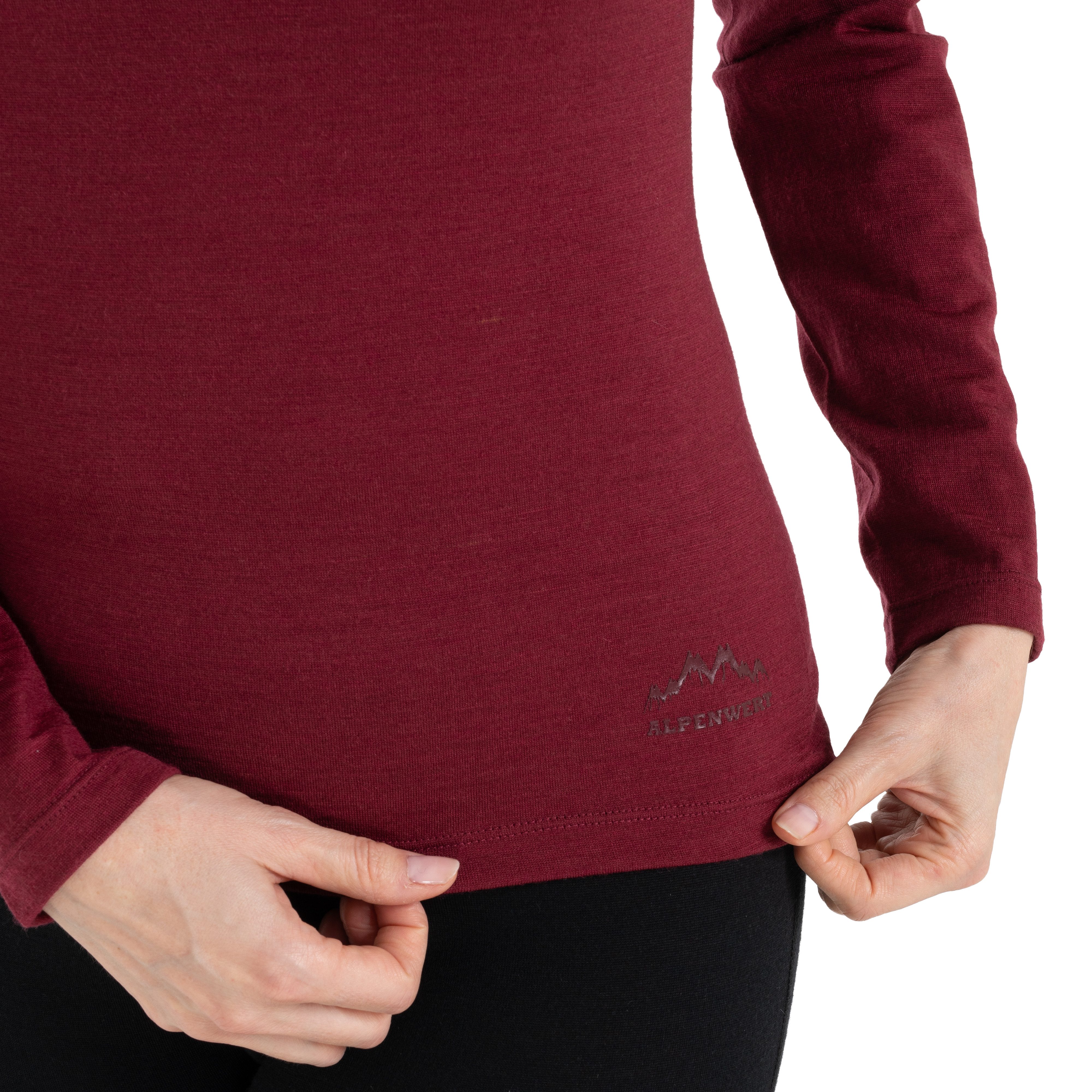 Alpenwert Funktionsshirt Damen Zip-Pullover aus 100% Merinowolle – atmungsaktiv (1 Pack) Antibakteriell, Anti-Schweiß-Geruch, Outdoor & Funktionsshirt