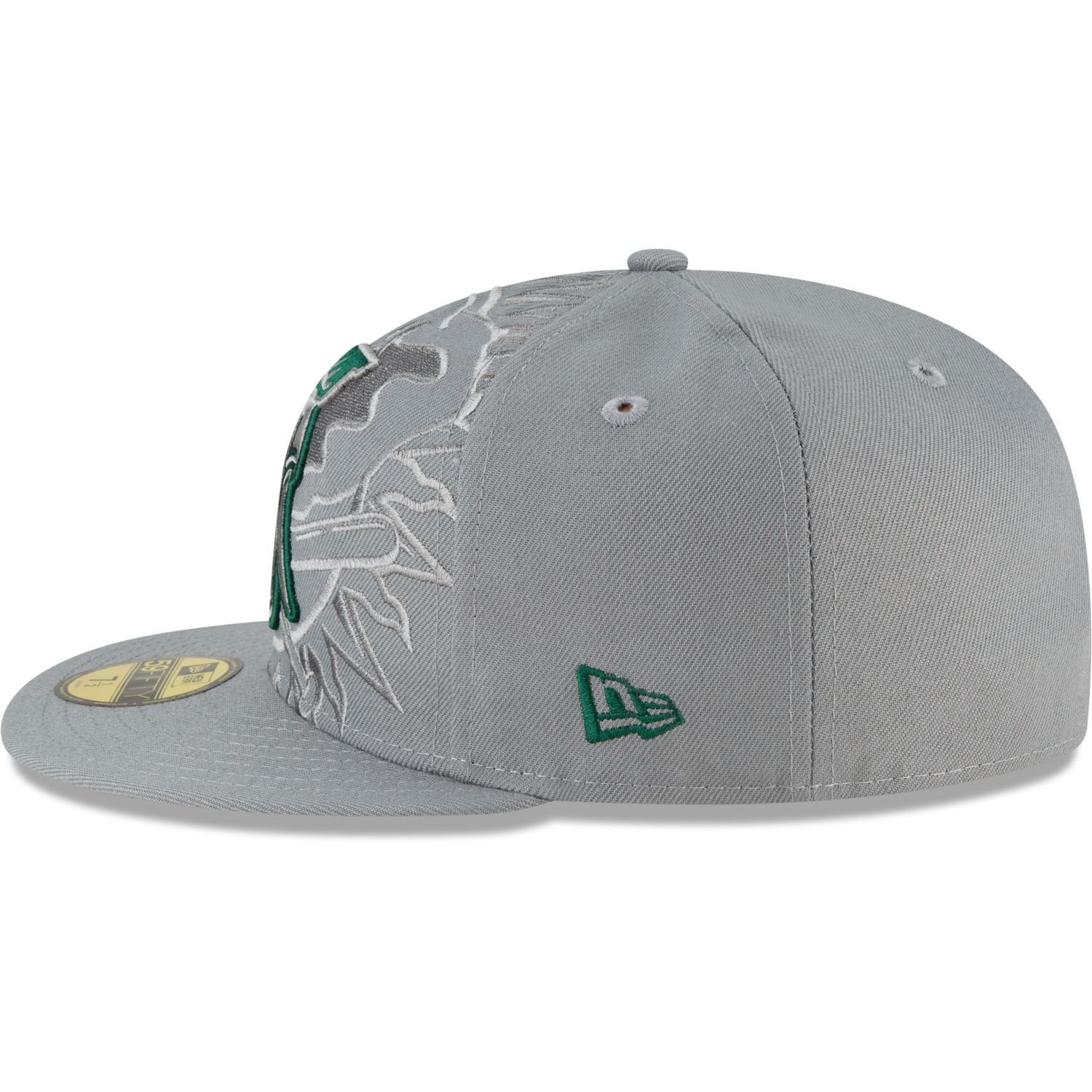 GREY Oakland Cap New Team 59Fifty Athletics MLB STORM Era Cooperstown Fitted