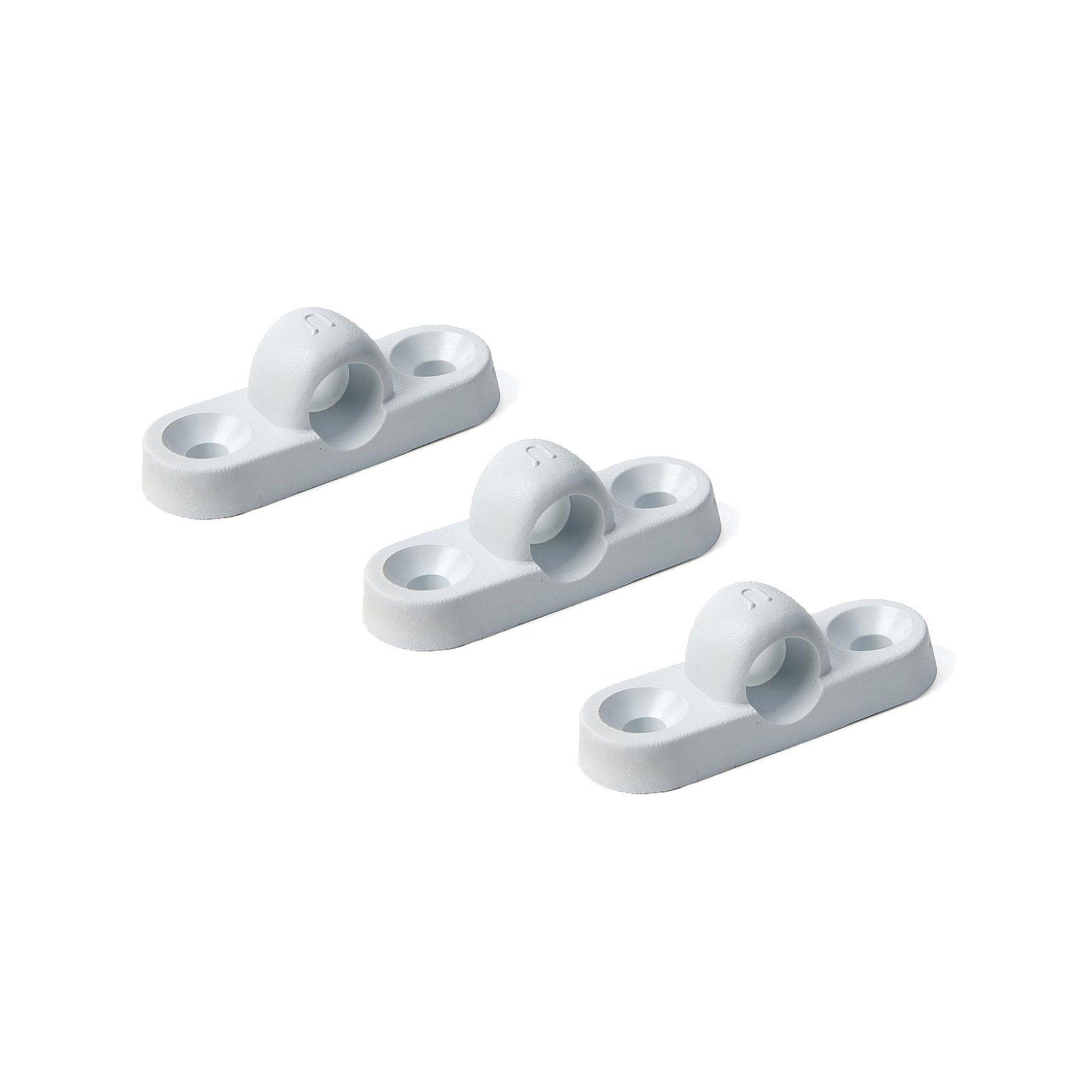 APT Vorzelt Vorzeltösen 3er Set Kunststoff weiß 40 mm waagerecht inkl Edelstahl Sc