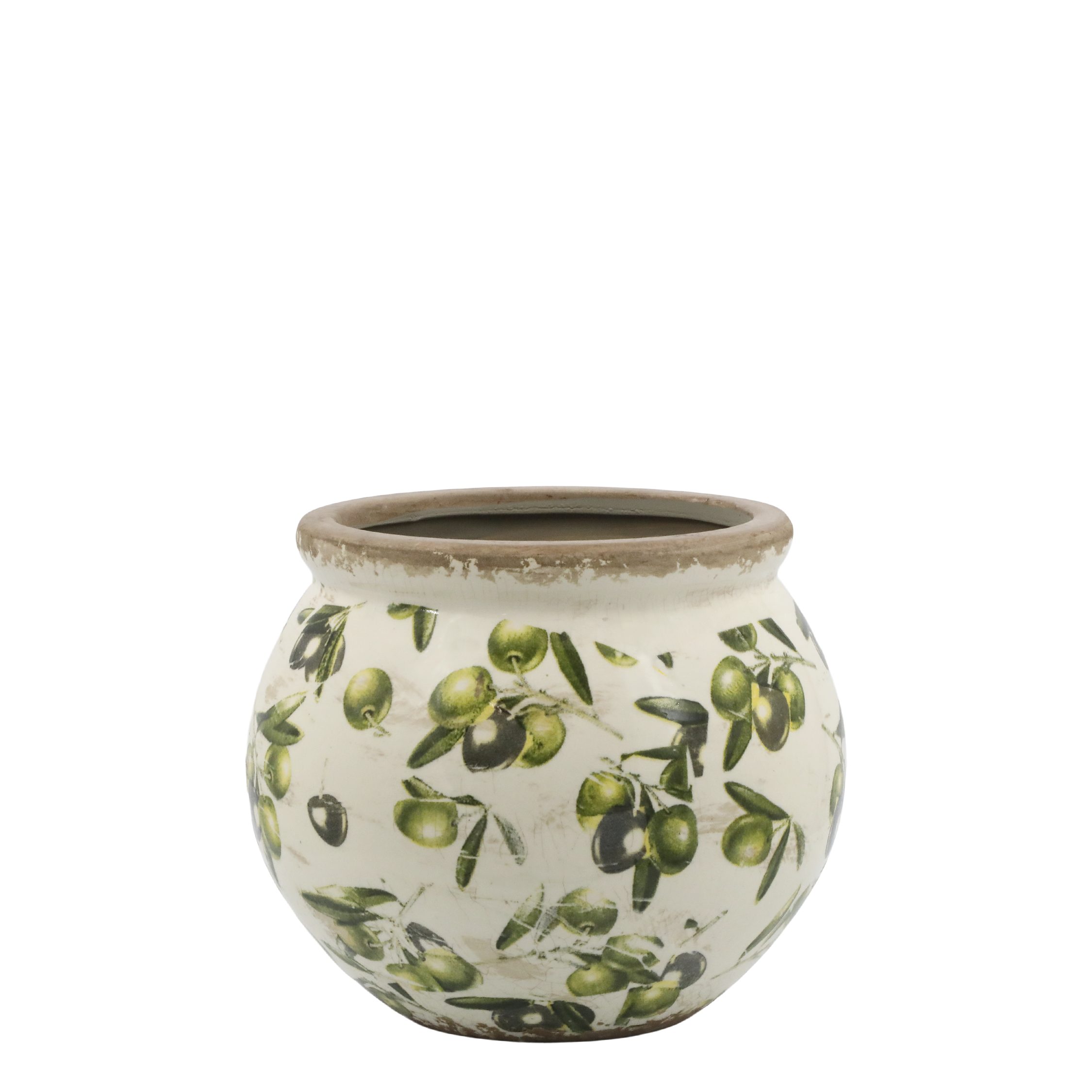 Annimuck Übertopf Chic Antique Vintage Olive Übertopf mit Olivenmuster H14/D17 cm (1 St)