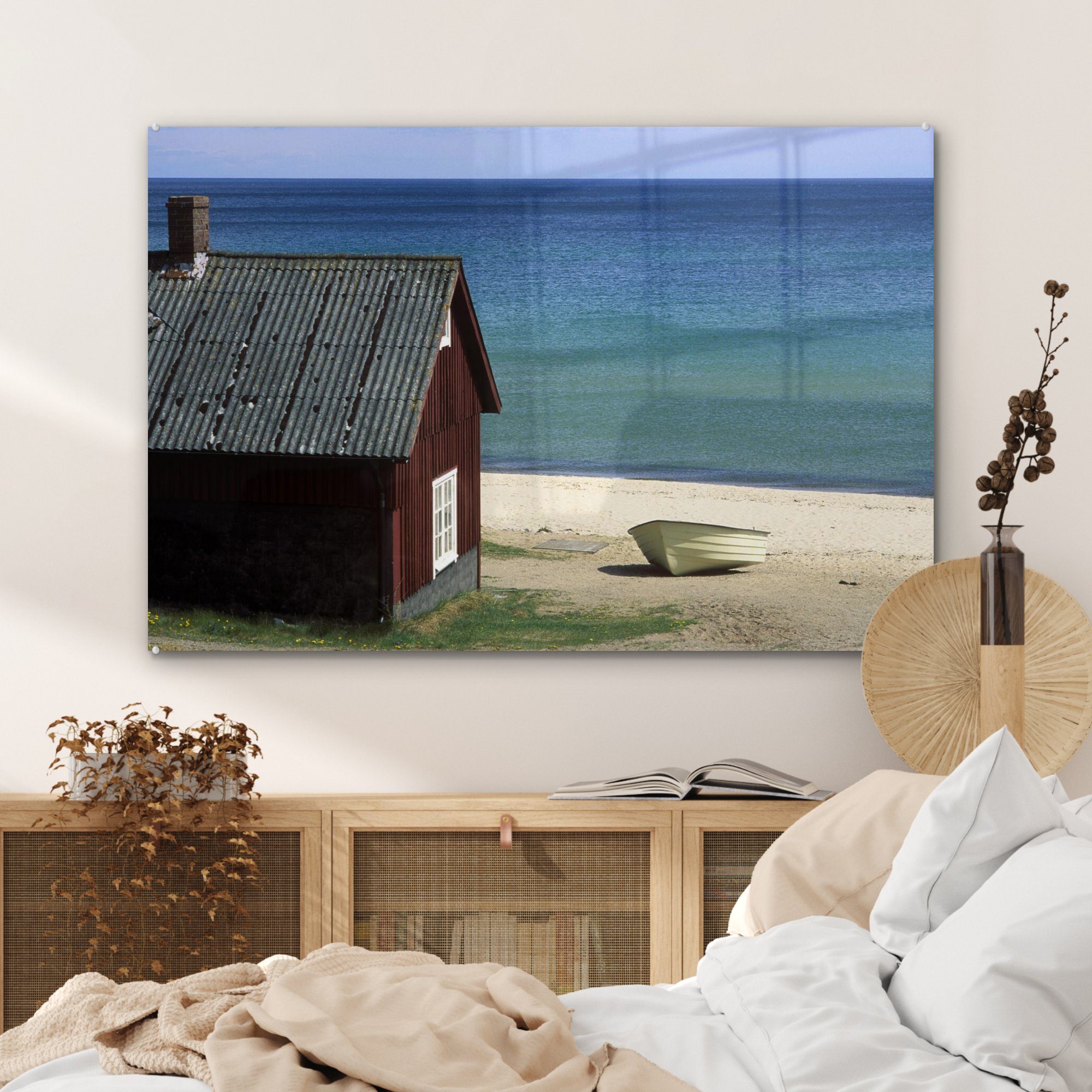 MuchoWow Acrylglasbild Blick über die Wohnzimmer Schweden, Acrylglasbilder Stenshuvud-Nationalpark (1 St), Schlafzimmer Ostsee vom in &