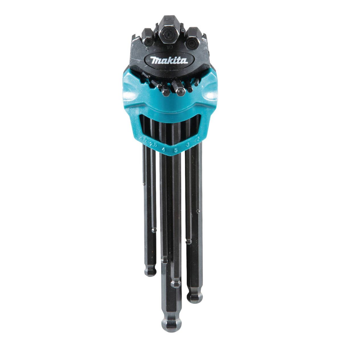 Makita Innensechskantschlüssel B-65894 (Set), 9-teilig, Chrom-Vanadium-Stahl, mit Gürtelhalter