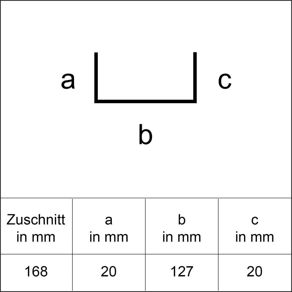 Sarei Haus- und Gartentechnik Profil Sarei U-Profil HG6 1000 x 127 x 20 mm natur