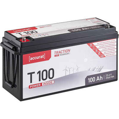 accurat 24V 100Ah LiFePO4 Lithium Batterie für Solaranlagen Batterie, (24 V V)