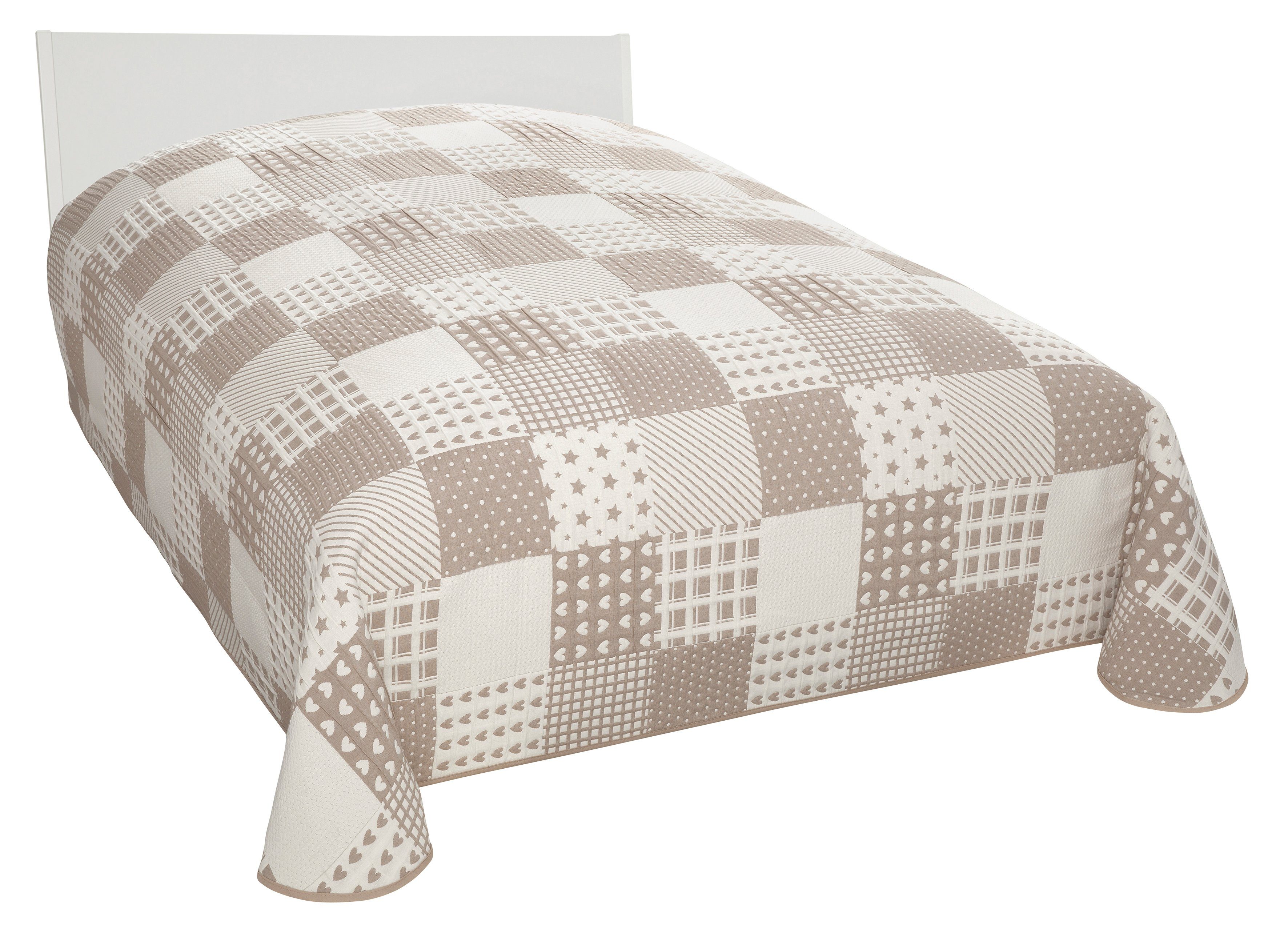 OTTO home Tagesdecke Gretje gesteppte Tagesdecke für Kinder, Tagesdecke im Patchwork-Design