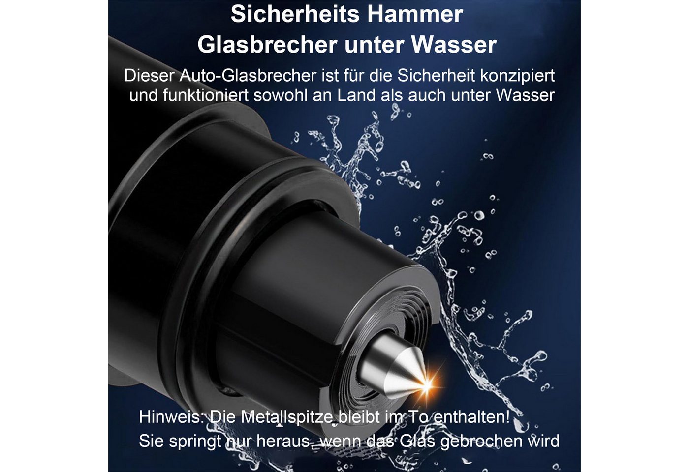 Thumbnail - Keyura Hammer 2 in 1 Gurtschneider Notfallhammer (2 Stück Auto Sicherheitshammer, 2-St., Emergency Cartool, Glasbrecher ...