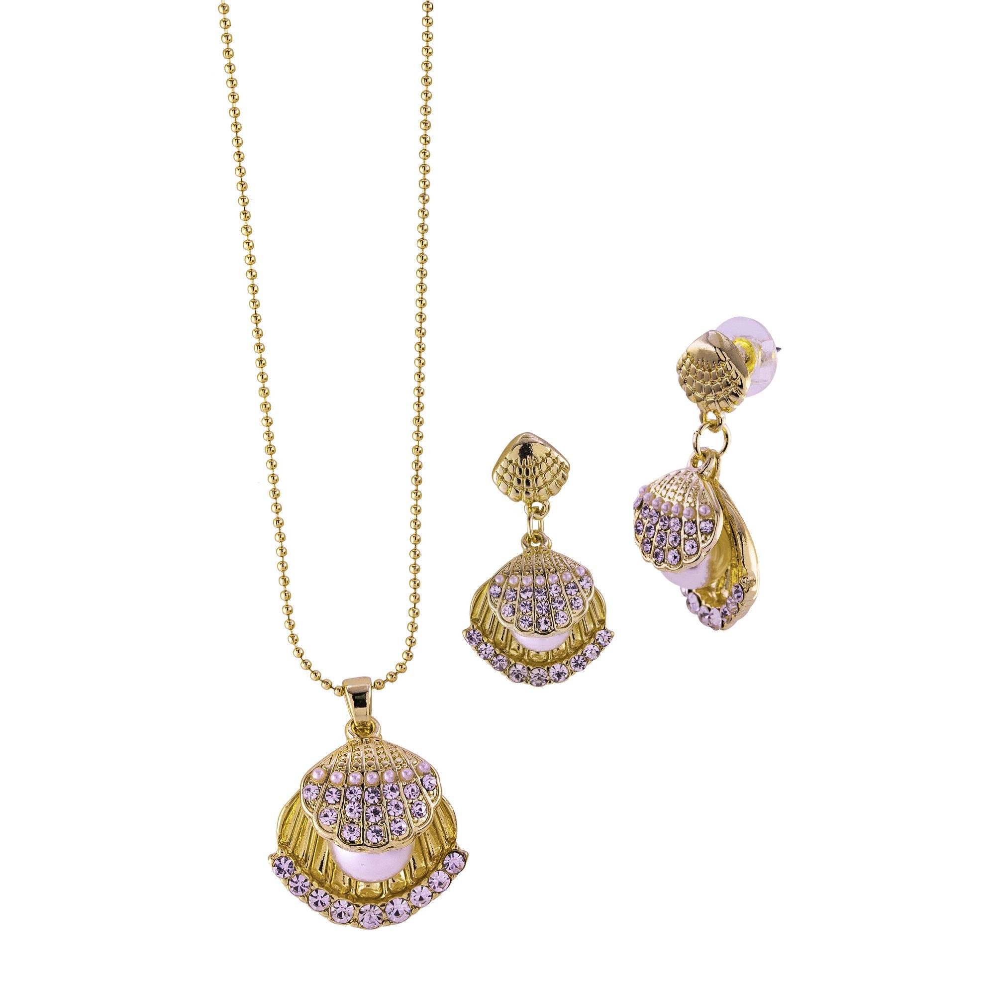 Kette mit Anhänger Muschelset Anhänger mit Ohrsteckern