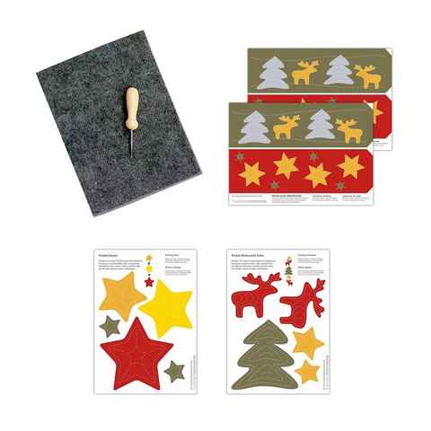 LK Trend & Style Bastelkartonpapier Prickeln Bastelset Weihnachtmotive