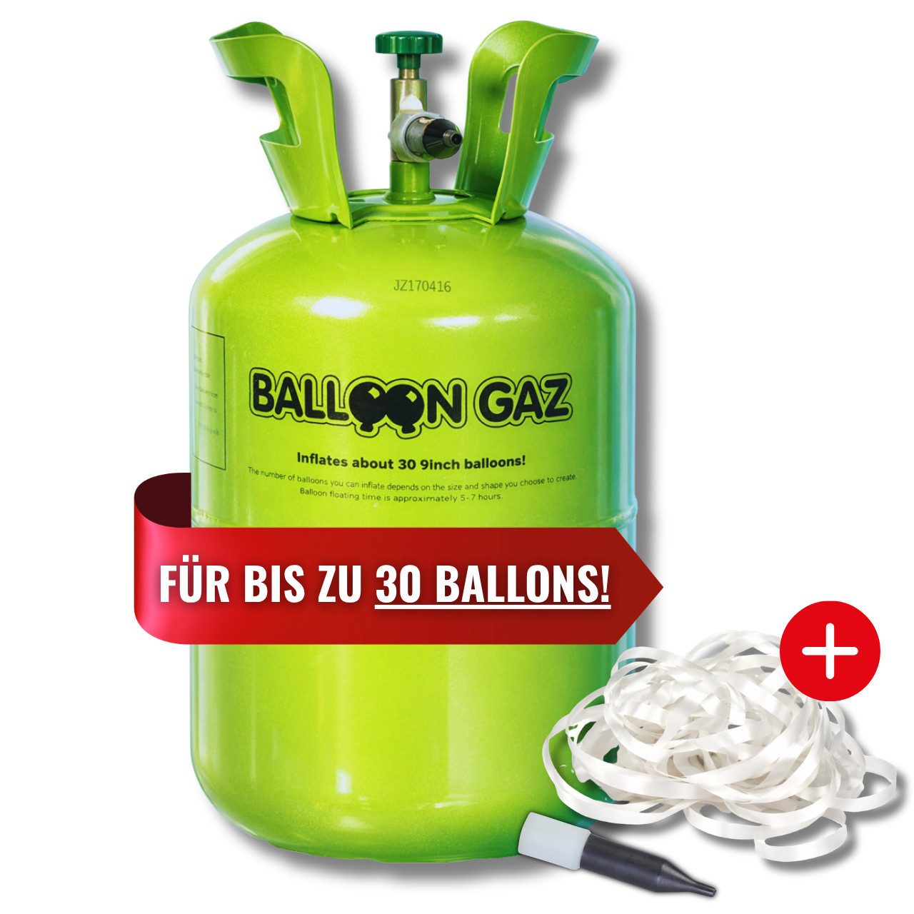 Folat Helium Ballongas Heliumflaschen Sets für bis zu 30-60 Luftballons - Helium, für Hochzeit, Geburtstag, Party für bis zu 30 Luftballons mit Zubehör