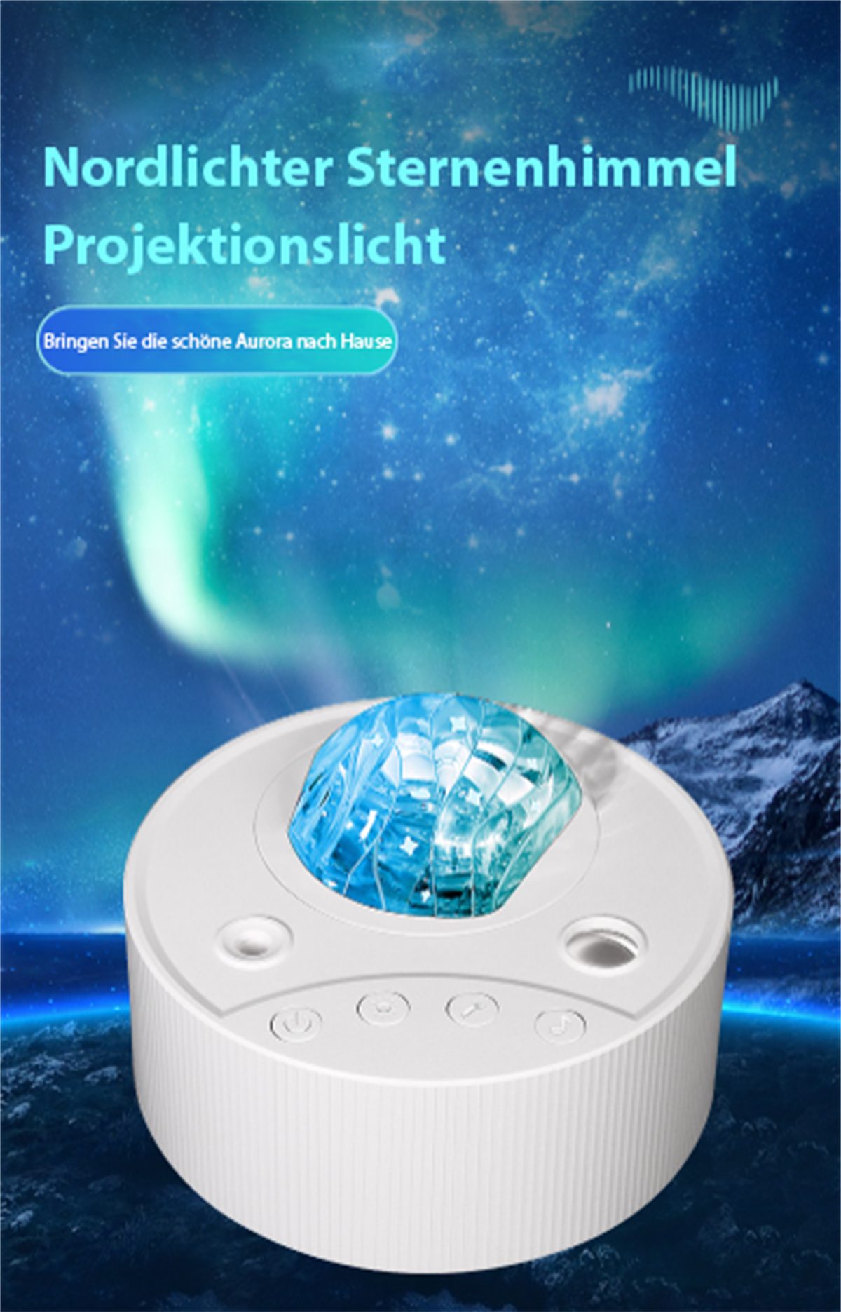 carefully LED-Sternenhimmellicht, Musik-Nachtlicht-Geschenkbox Nachtlicht rotierende Weiß selected LED bunte