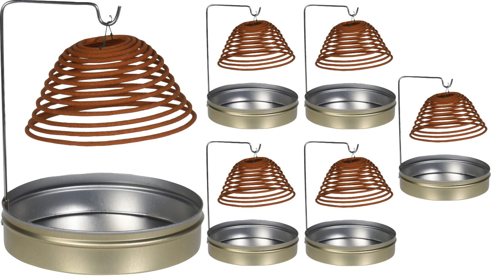 Koopman Räucherstäbchen-Halter Silber, (6 St), 6er Set, 3 Räucherspiralen pro Set, Citronella, Dose, Insektenschutz