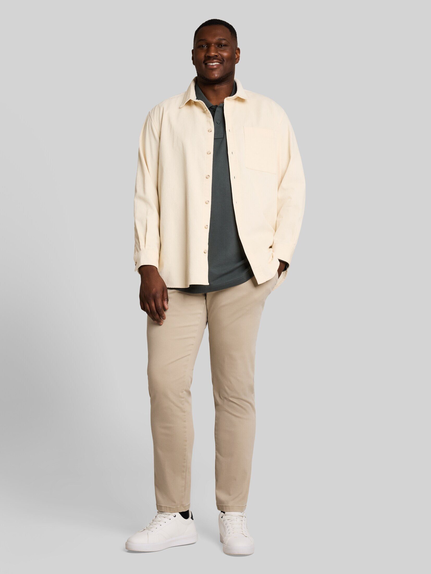 TOM TAILOR PLUS Chinohose Hosen & Chino Plus Size - Regular Fit Chino Hose im Washed-Look