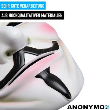 MAVURA Verkleidungsmaske ANONYMOX Guy Fawkes Maske Anonymous Vendetta Halloween, Party Maske Cosplay Karneval Fasching Demo Mask