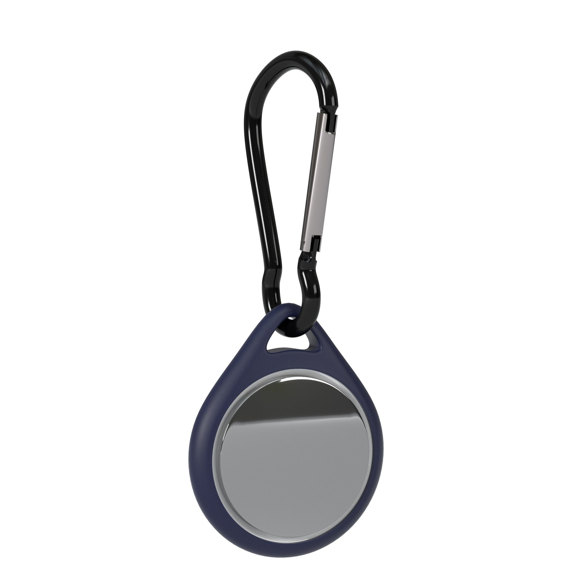 EAZY CASE Schlüsselanhänger Anhänger kompatibel mit Apple AirTag, Schutzhülle Airtag Hülle Karabiner Schwarz Tracker Case Dunkel Blau