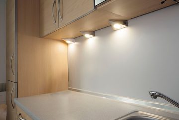 HEITRONIC Unterschrankleuchte Genua, LED fest integriert, Warmweiß, Küchenlampe, Küchenbeleuchtung, mit Schalter, Gehäuse aus Edelstahl