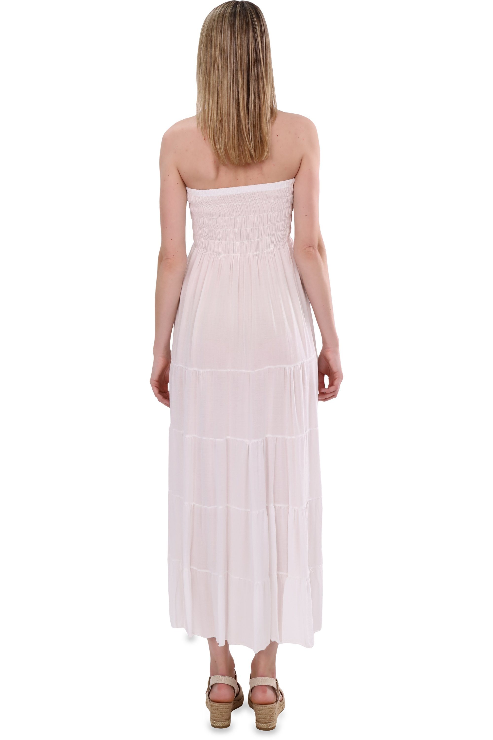 malito more than fashion Bandeaukleid malito Damen Bandeaukleid 4635 figurumspielendes Sommerkleid Strandkleid Einheitsgröße