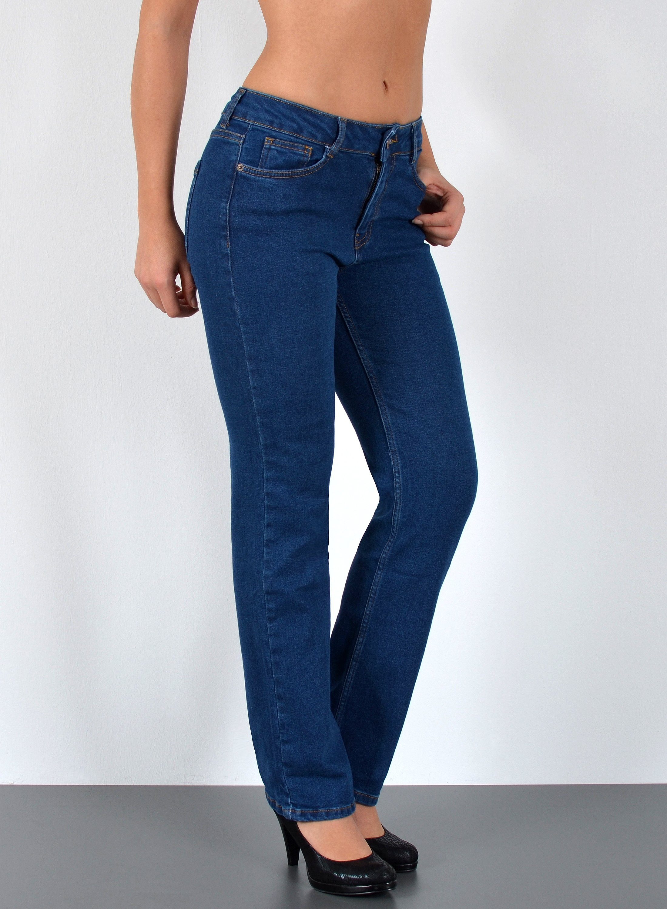 ESRA Straight-Jeans Damen Jeans Straight Leg günstig online kaufen