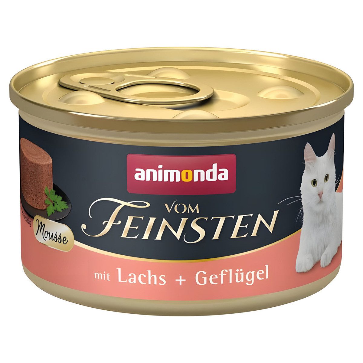 Animonda vom Feinsten Adult mit Lachs & Geflügel 85 g - 12 Stück, Nassfutter für: Katze