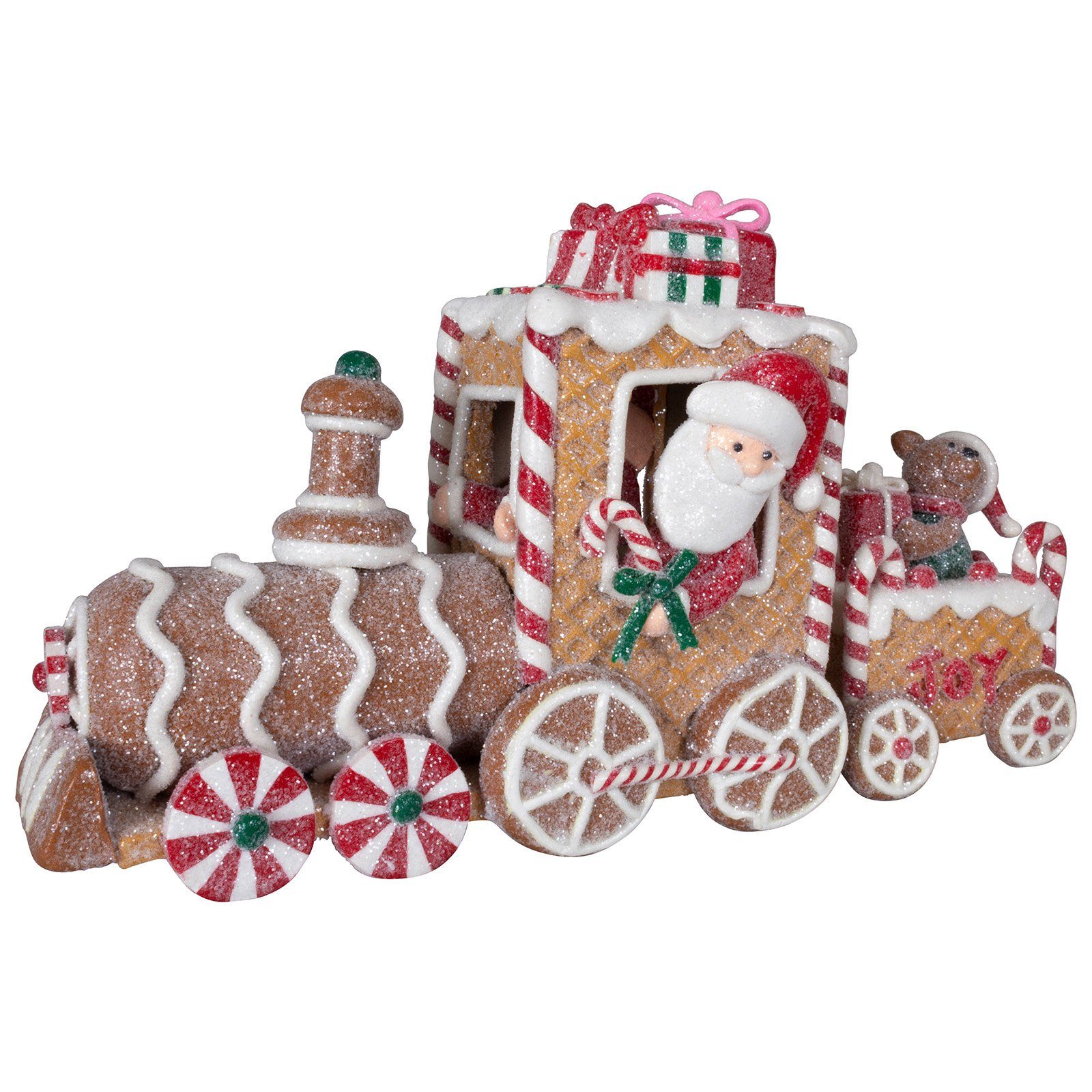 Christmas Paradise Dekoobjekt Weihnachten Lebkuchen-Zug 27cm (Weihnachtsdeko, 1 St), Weihnachtszug im Zuckerstangen-Stil