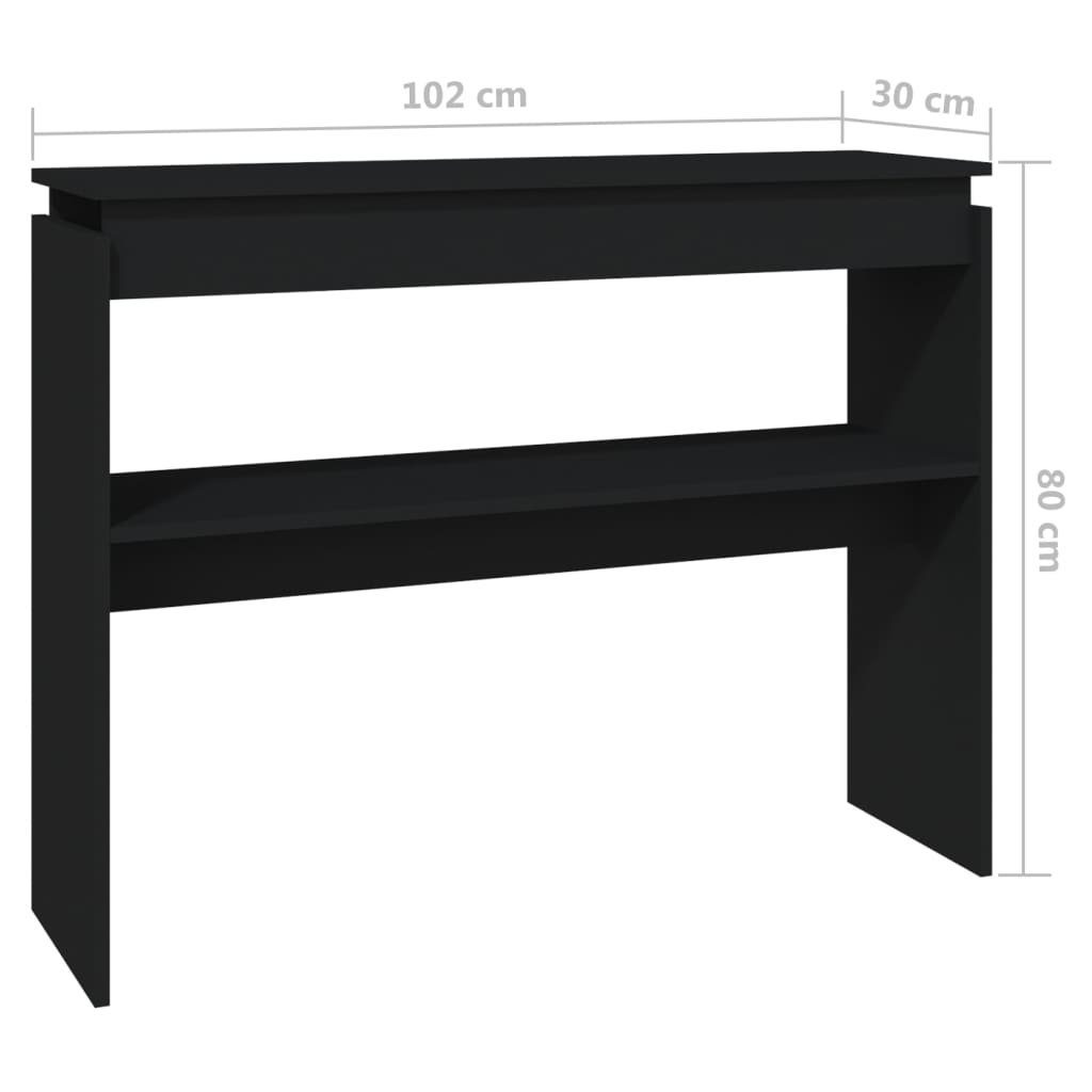 cm (1-St) Beistelltisch Holzwerkstoff furnicato Konsolentisch 102x30x80 Schwarz