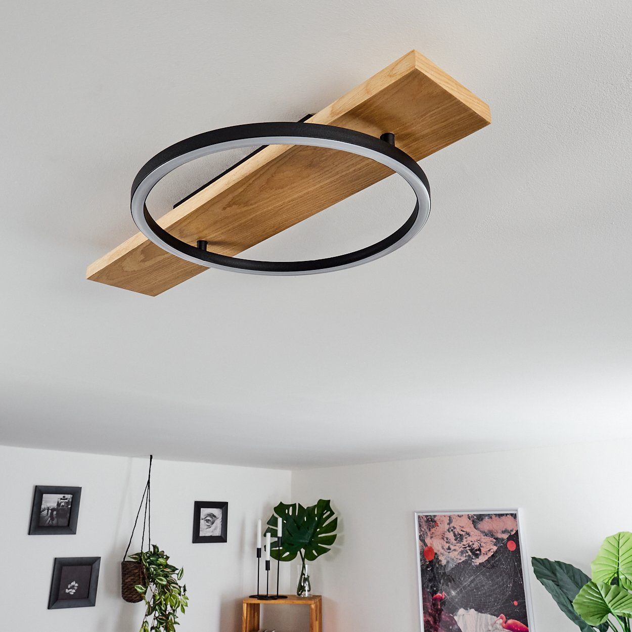 hofstein Deckenleuchte Holz Decken Lampen LED günstig online kaufen