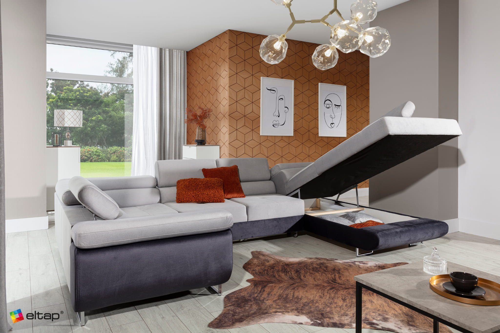 Möbel für Dich Ecksofa Ecksofa Savanna14 Letto U-Form in