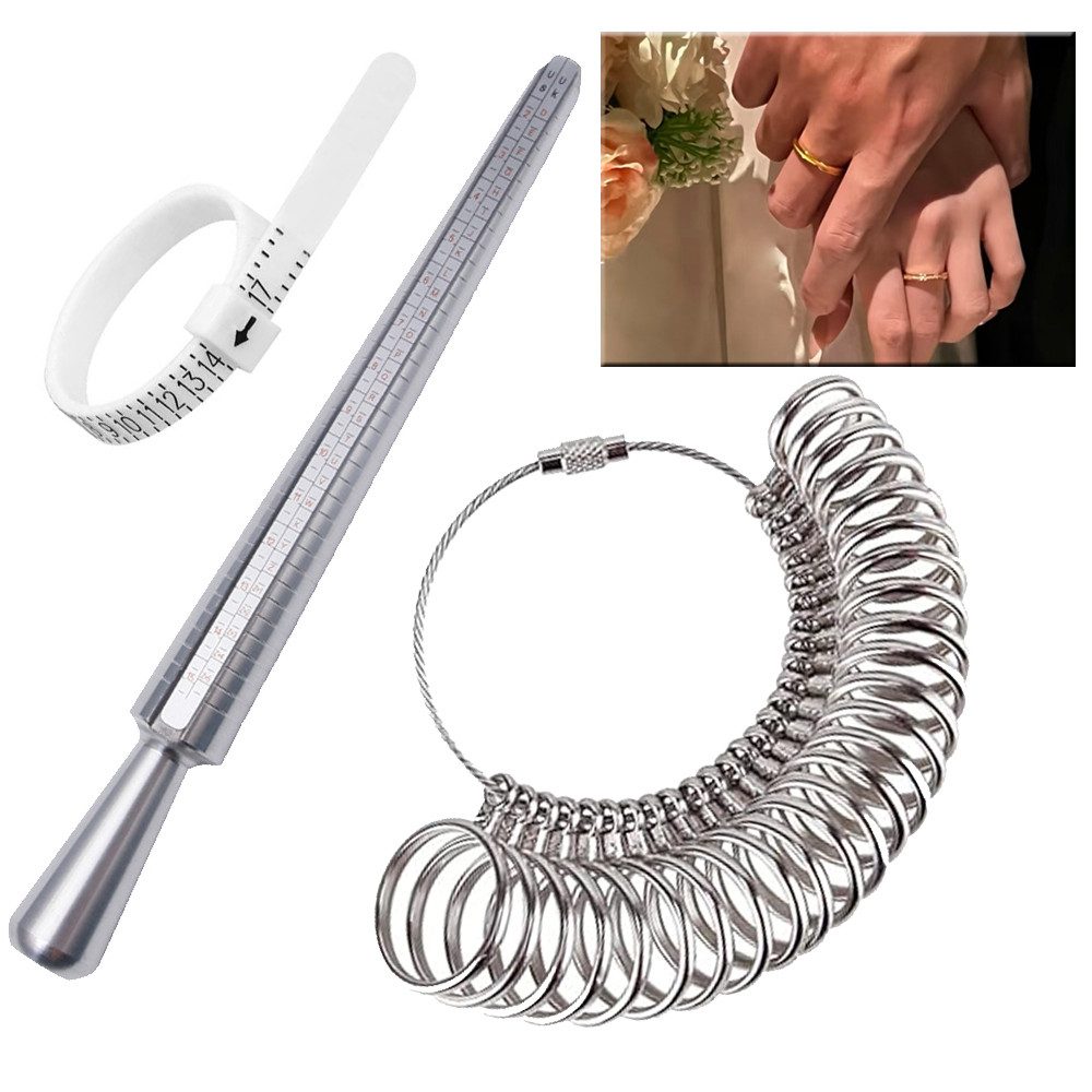 AFKSMILE Ringmaß Ringstock Metall Ringmaß Ringmesser Ringdorn Set, Ringgrößenmesser, Zum Messen von Ringdurchmessern Fingergrößen Größen, Größenstandard