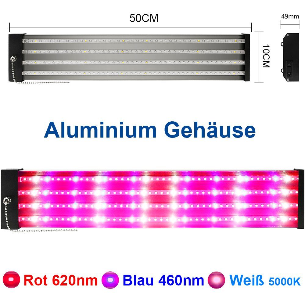 MUPOO Pflanzenlampe Grow Lampe Vollspektrum, Zugkettenschalter LED Pflanzen Wachstumslampe, 50 cm-192 LEDs, Durchgängig Erweiterbar – Bild 2 von 5