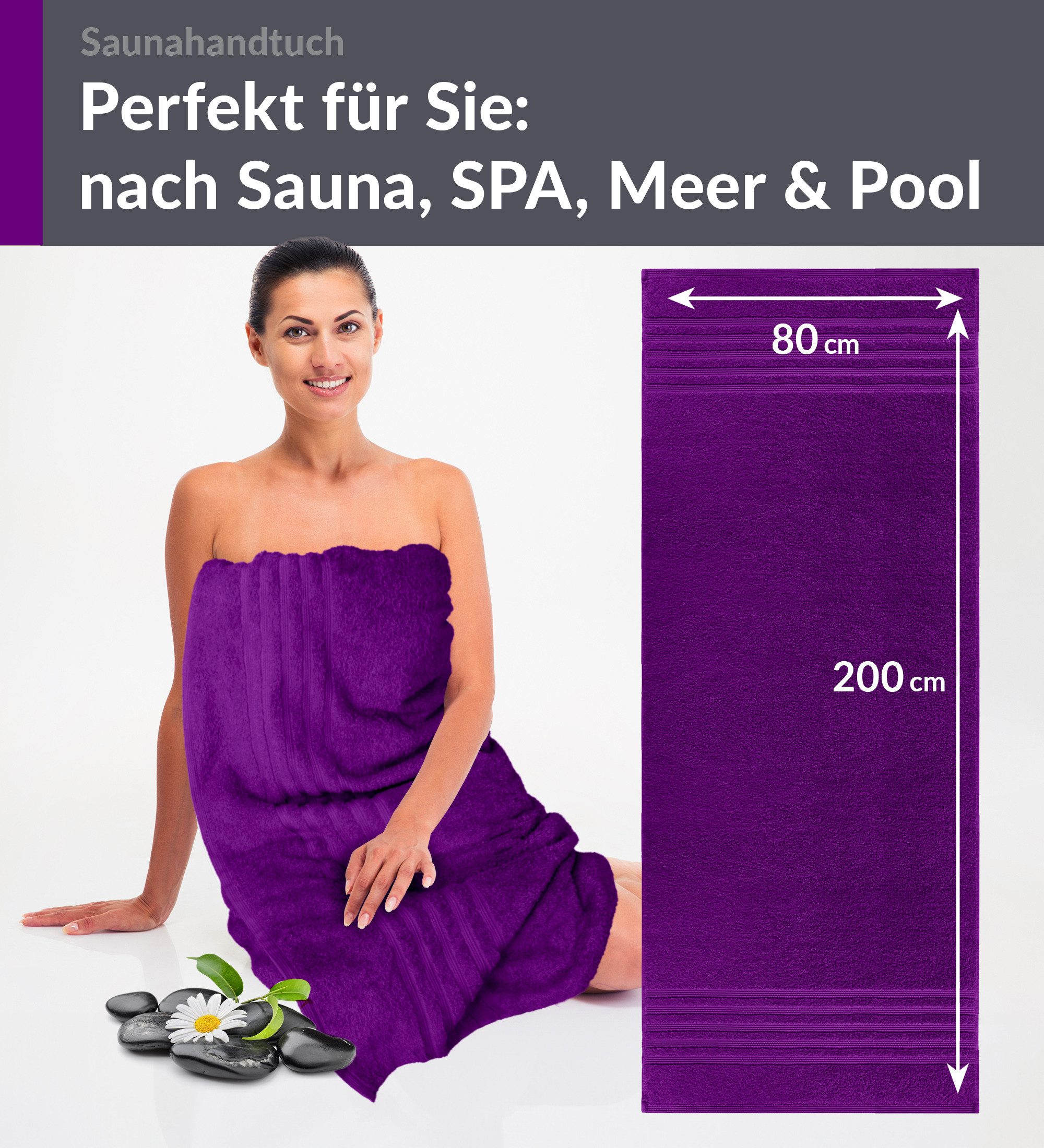 Lashuma Saunatuch XXL Handtuch London, Frottee (1-St), großes Badetuch Damen & Badehandtuch Herren 80x200 - Saunahandtuch – Bild 2 von 5