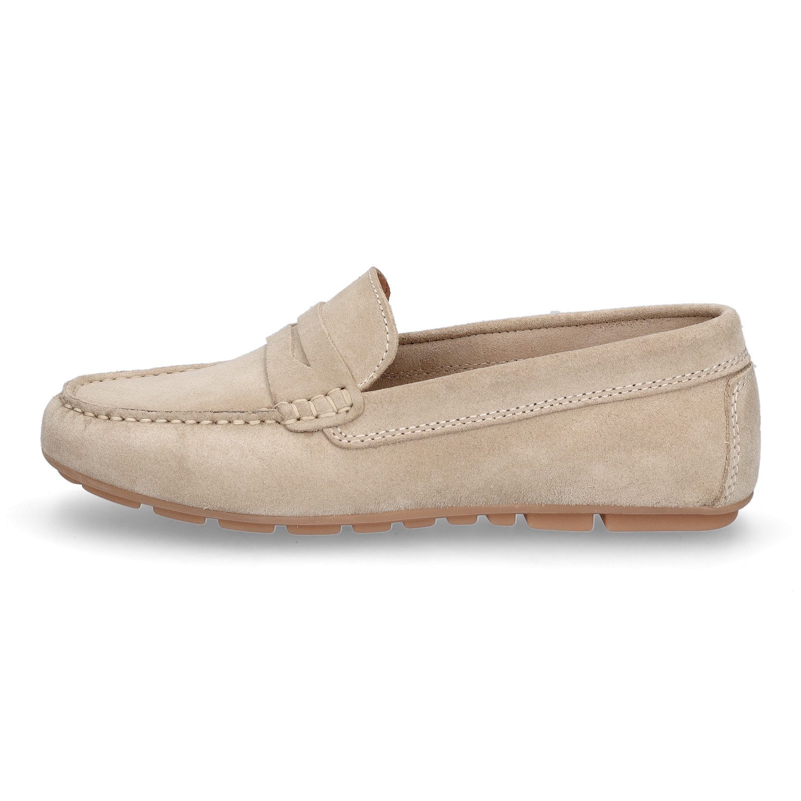 MIDS MIRELLA Damen Mokassin beige, Slipper aus Rauleder mit Leder-Innensohl günstig online kaufen