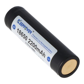 Keeppower Keeppower 18650 - 2200mAh, 3,7V Li-Ion-Akku geschützt 68,9x18,5mm Akku 2200 mAh (3,7 V)