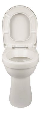 aquaSu Flachspül-WC, Bodenstehend, Abgang Senkrecht, Erhöhtes Stand WC +10 cm, WC-Sitz mit Absenkautomatik, 026031