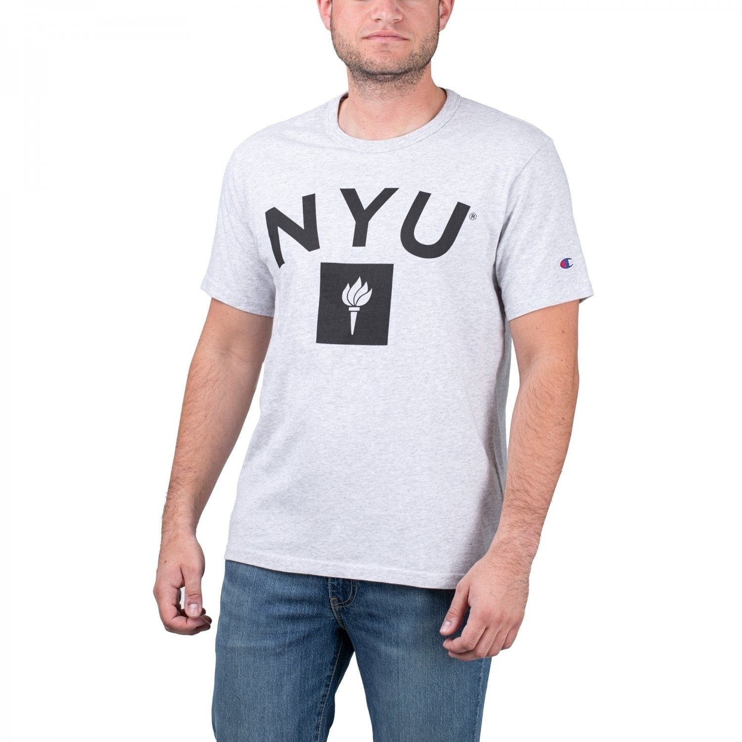 Champion T-Shirt Champion Crewneck NYU-University Tee Grey