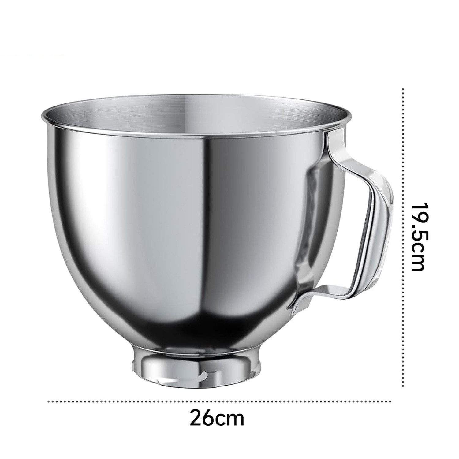 OSTWOLKE Küchenmaschinenschüssel Edelstahl Rührschüssel für KitchenAid Tilt-Head Standmixer 4,8L, Edelstahl, Für 4,3 L, 4,7 L und 4,8 L Küchenmaschinen mit kippbarem Motorkopf
