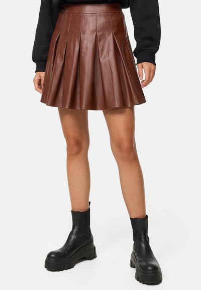 Threadbare Lederimitatrock THB Liz Box Pleated PU Skirt