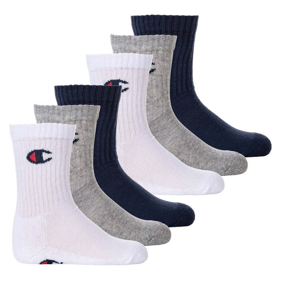 Champion Freizeitsocken Kinder Socken, 6er Pack- Crew Socken, einfarbig,  Champion Kinder Crew Socken