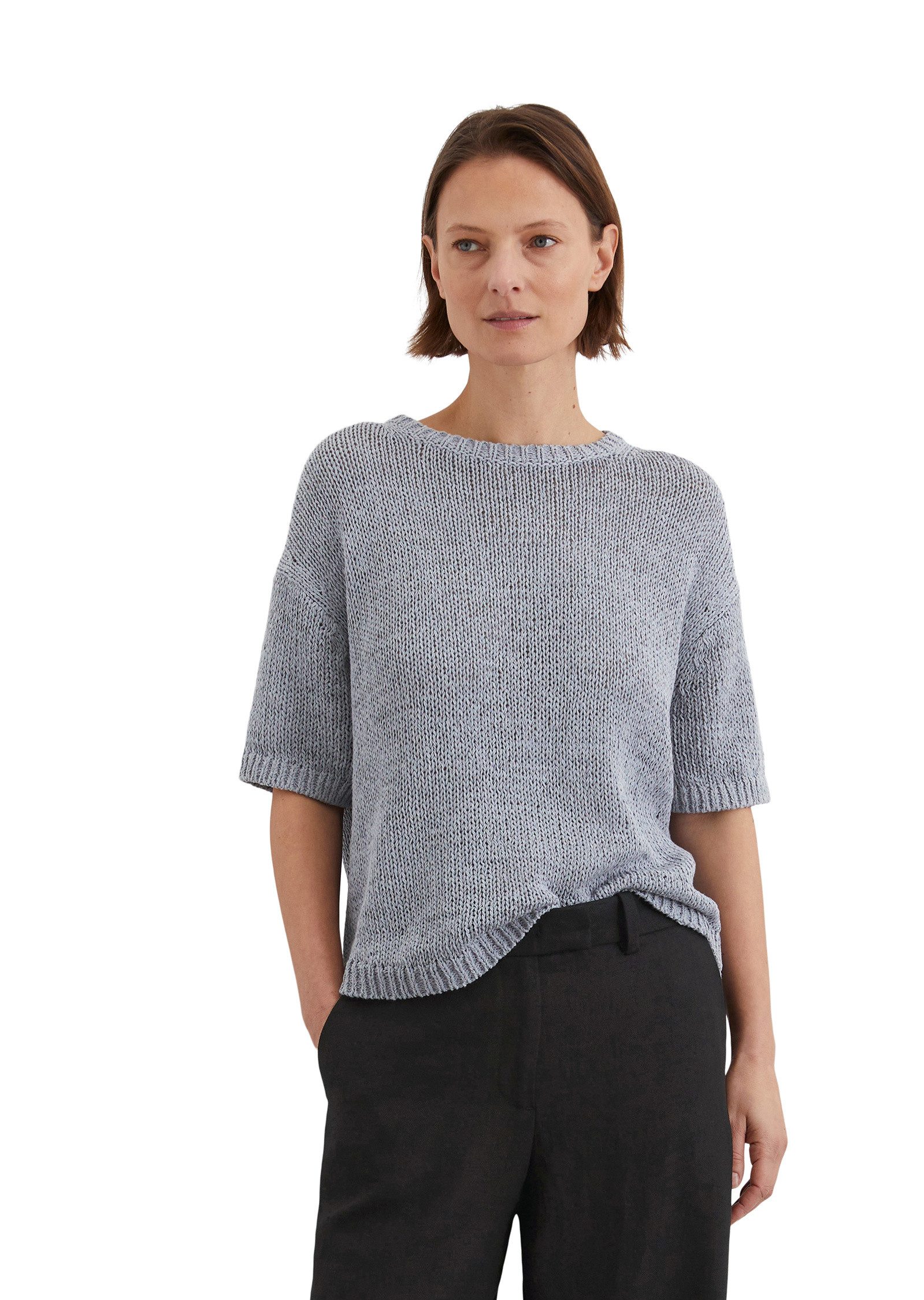 Rundhalspullover aus Organic Cotton-Mix