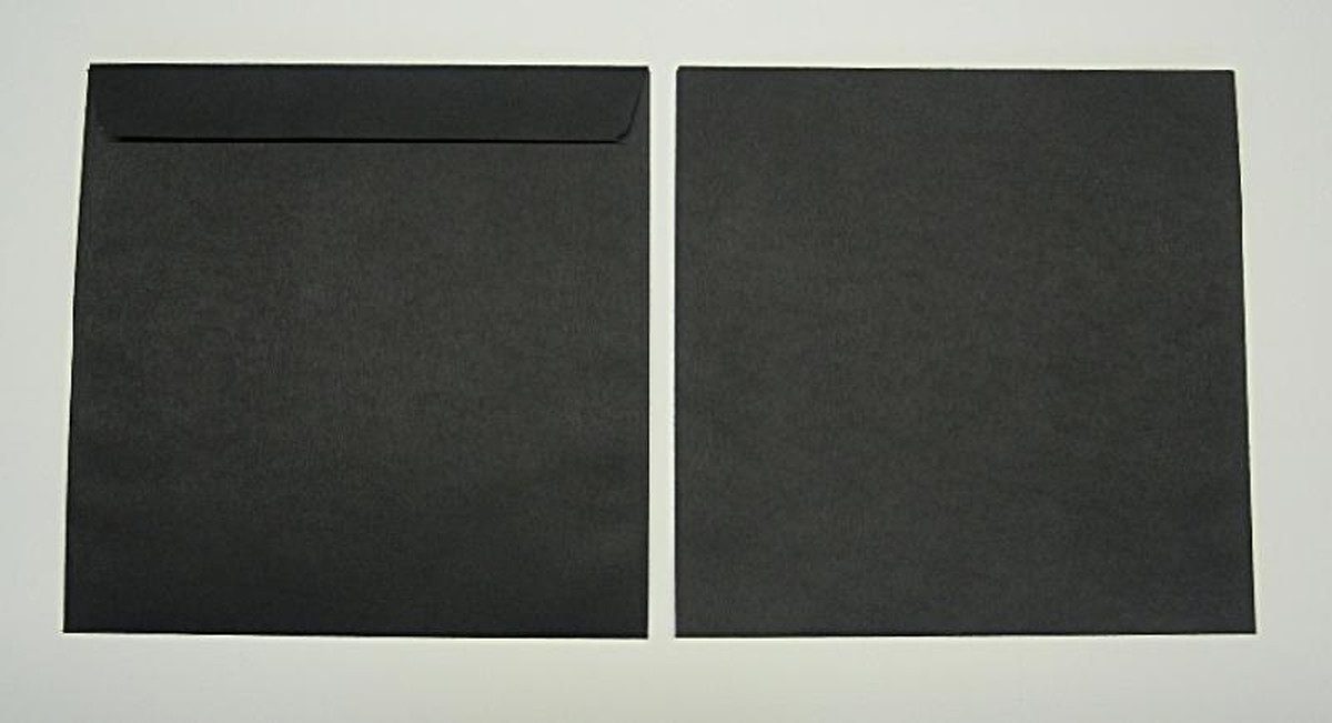 Blanke Briefhüllen Briefumschlag Briefumschläge 220x220mm 120g/qm haftklebend VE=100 Stück schwarz.