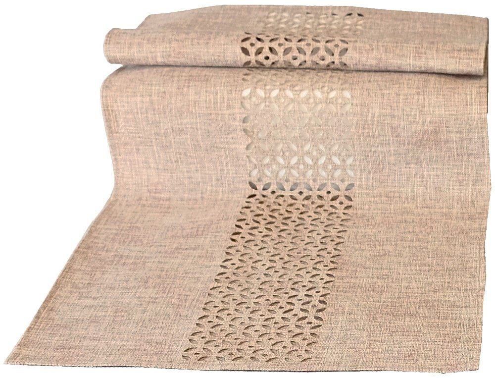 matches21 HOME & HOBBY Tischdecke Tischläufer Durchbrochene Ornamente hellb günstig online kaufen