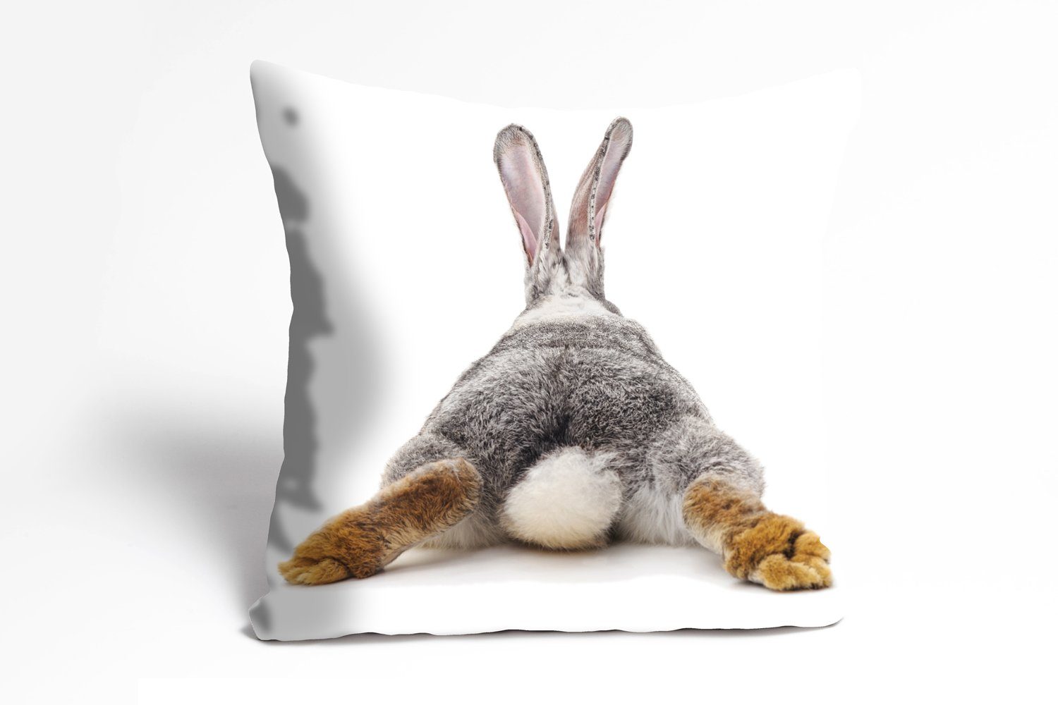 Kissenbezug Bunny - Hase - Kissenhülle - Zierkissenbezug, queence (1 Stück), 40x40cm - mit Reißverschluss