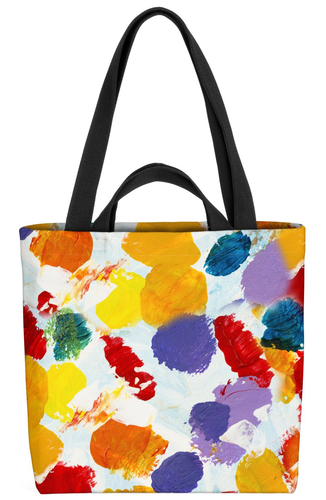 VOID Henkeltasche (1-tlg), Bunte Flecken Kunst Farben Malen Bunt Grafisch gemustert Muster Baste