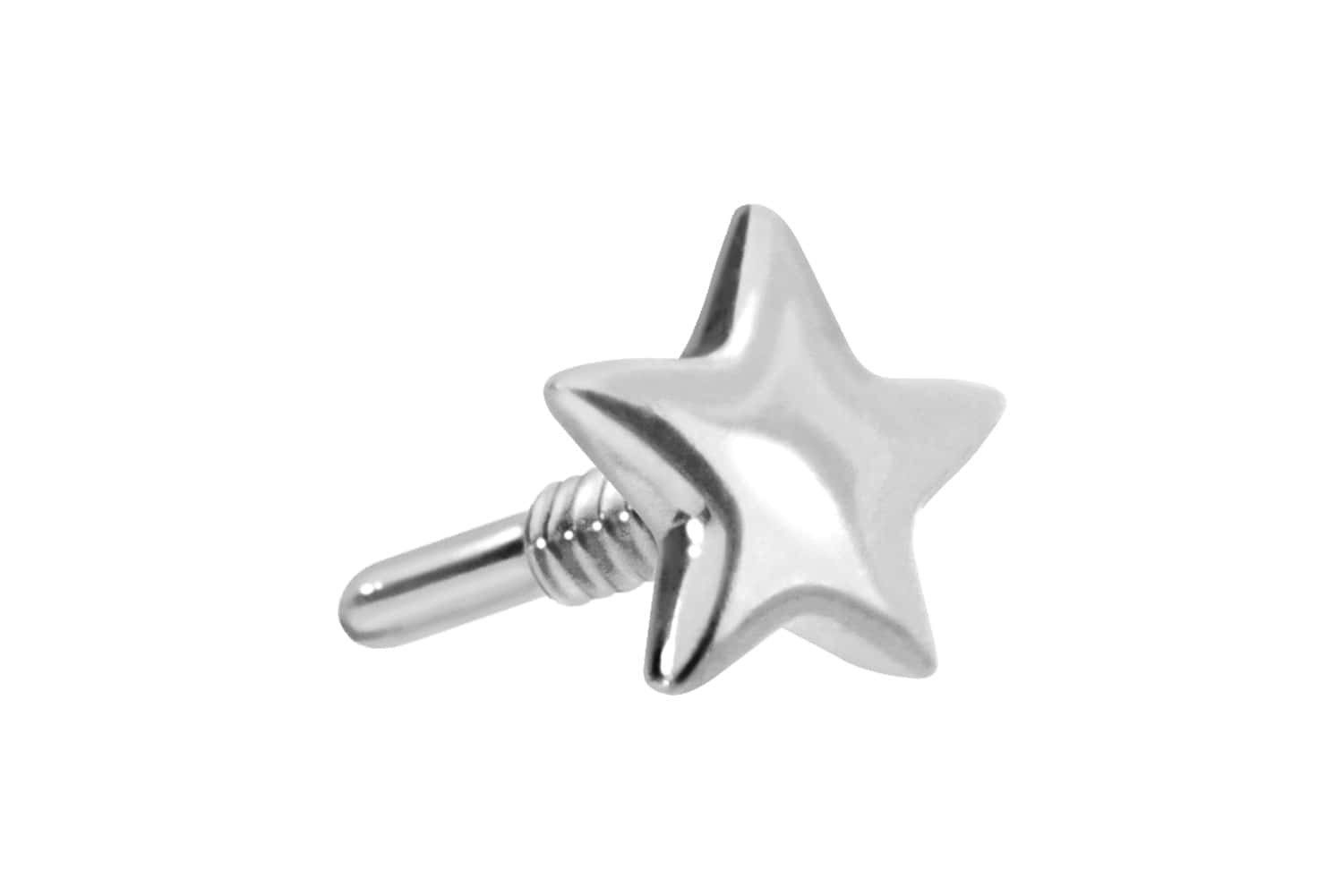 Piercing-Set 14 Karat Gold Schraubaufsatz mit Außengewinde STERN