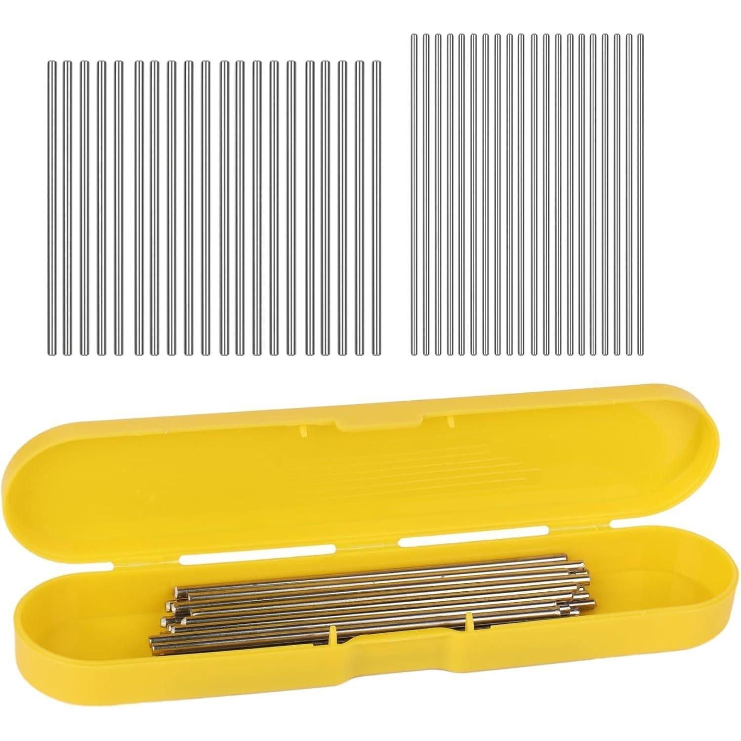 LuxusKollektion Häkelnadeln Stabstifte Edelstahl 20 Stahlnadeln 10cm 15cm+1 Aufbewahrungsbox