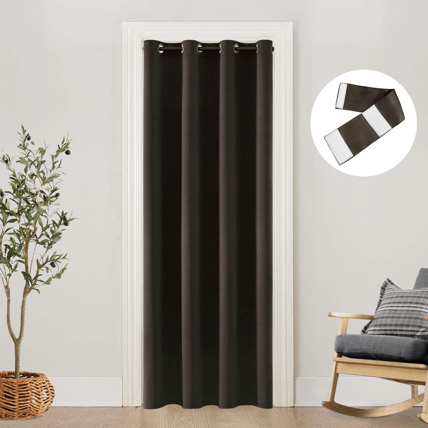 LuxusKollektion Türvorhang Falttuervorhang Dunkelbraun 203x107cm (1 St)