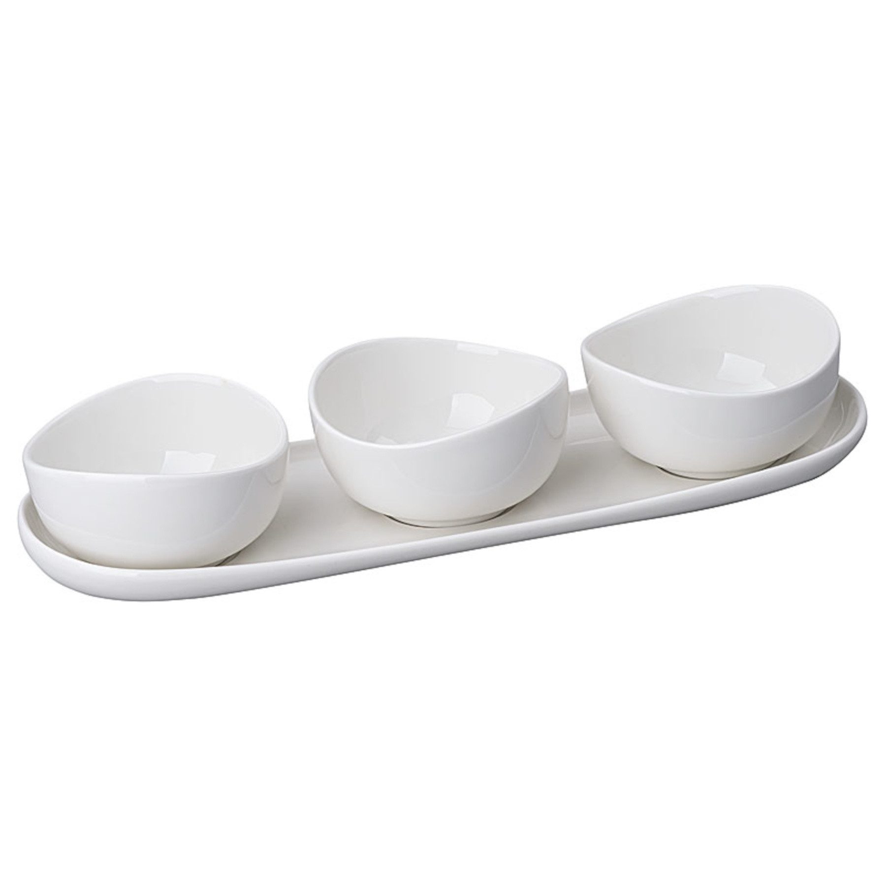 Mulex Servierschale Dip- und Snackschalen Set MILANO, Porzellan, (formschön und schlicht, 4-tlg), spülmaschinengeeignet