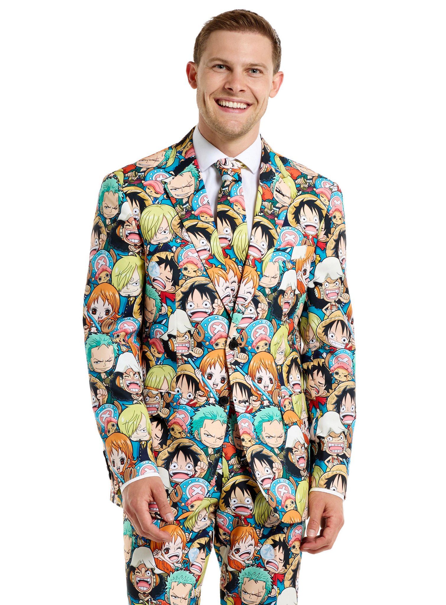 Opposuits Partyanzug One Piece Anzug, Damit zeigst Du ganz deutlich, wer der König der Piraten ist!