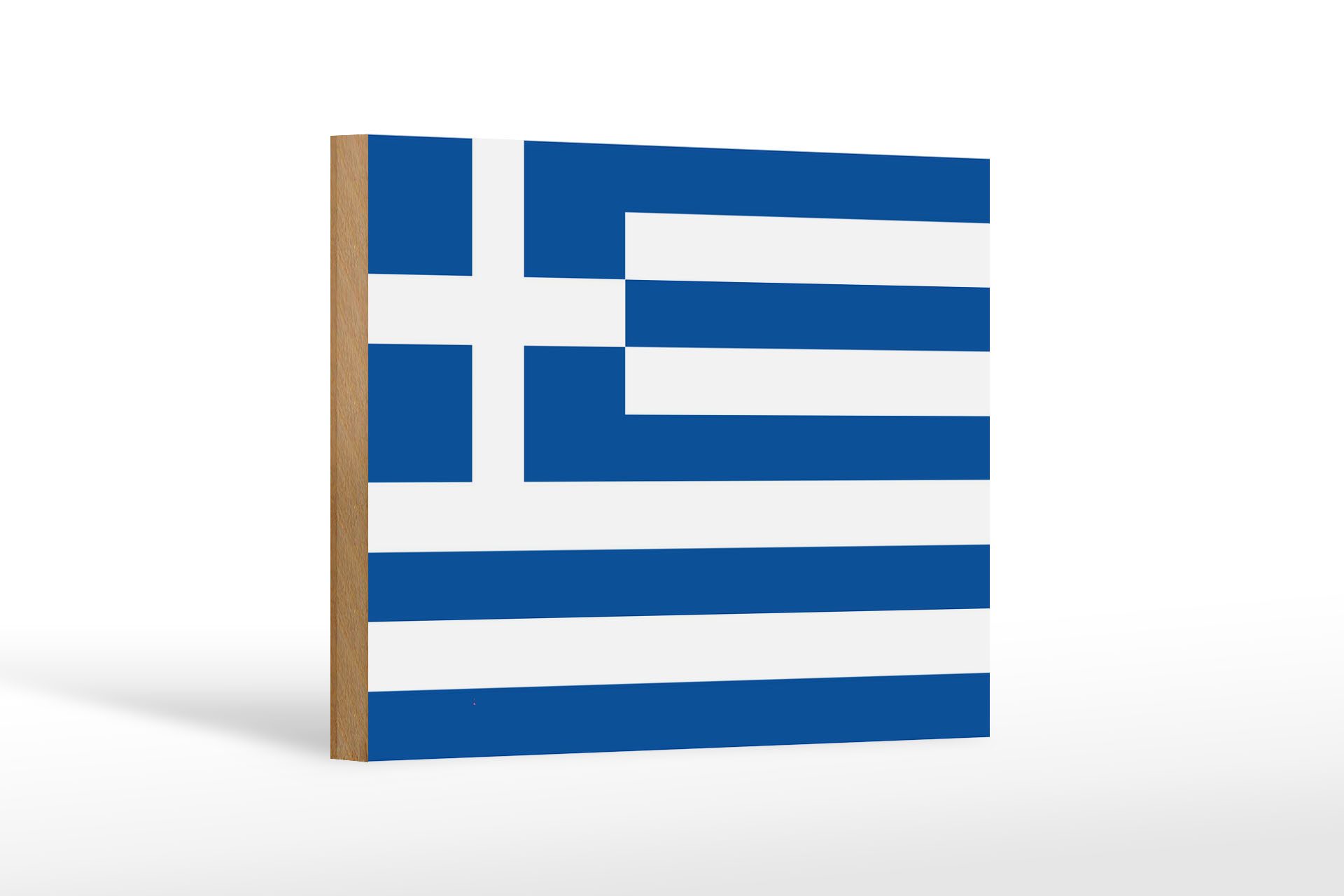 Femer GmbH Holzbild Flagge Griechenlands 18x12 cm Flag of Greece, Flaggen (1 St), Glatte Holzfaserplatte (MDF), vorn beschichtet